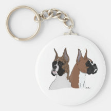 Fawn and Brindle Boxers Keychain