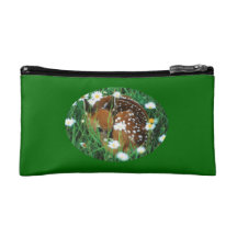 fawn and wildflowers makeup bag