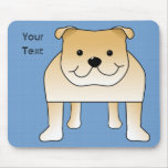 Fawn Bulldog! Vector Animal, Dog. Add Your Text! mousepads