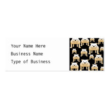 Fawn Bulldogs on Black. Business Card Template