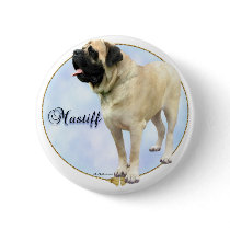 Fawn Mastiff Portrait Button