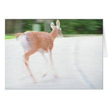 fawn running away greeting card