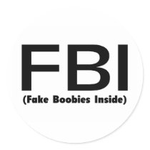 FBI Fake Boobies Inside Sticker
