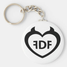 FDF Horny Heart Circle Keychain