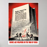 FDR Quote On Book Burning -- Border posters