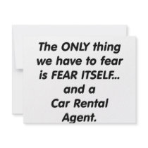 fear car rental agent custom invitation