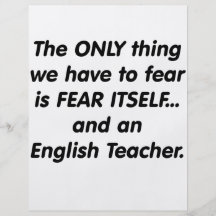 Fear English Teacher Custom Flyer