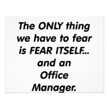 fear office manager personalized announcements