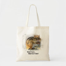Feasting Chipmunk Canvas Bags