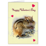 Feasting Chipmunk Valentine Greeting Cards
