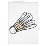 Feather Shuttlecock in Hand-drawn Style Greeting Cards