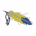 Feather with beads polo shirt