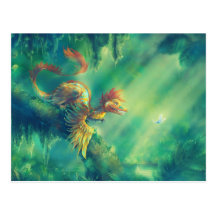 Feathered Dinosaur Microraptor Post Card
