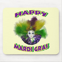 Feathered Mardi Gras Mask Mouse Mats