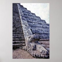 Feathered Serpent On El Castillo Poster