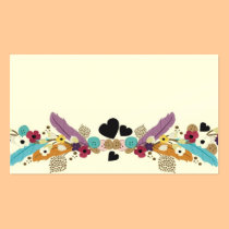 Feathers and buttons Business Card business cards