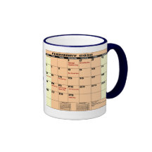 Feb 2012 Patriotic Calendar Mug Please See Notes