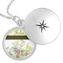 FEBRUARY Birth Flower - Violets Locket