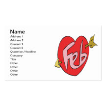 February Heart Business Cards