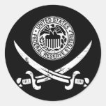 Federal Reserve Pirate Logo Round Stickers