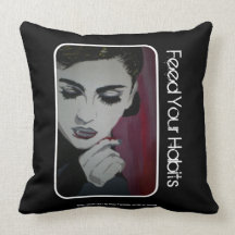 'Feed Your Habits' Vampire, American MoJo Pillow