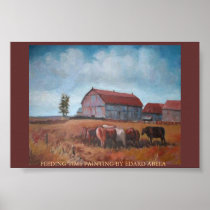 FEEDING TIME AT THE BARN POSTER