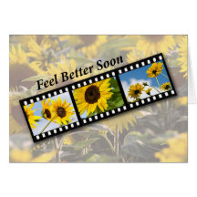 Feel Better Sunflower Filmstrip Greeting Cards