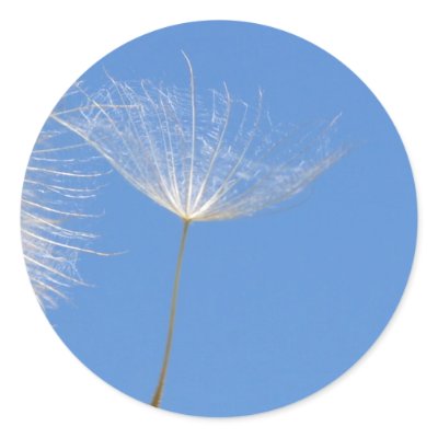 Feel free - Flying Dandelion seed Round Stickers by Rainmountain