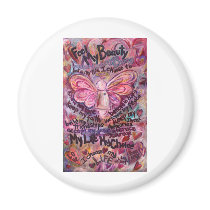Feel My Beauty Pink Cancer Angel Refrigerator Magnets