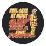 Feel Safe, Sleep with a Firefighter stickers