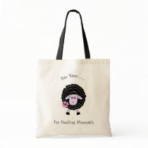 Feeling Sheepish Black Tote Bag