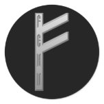 Fehu Rune grey stickers