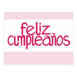 Feliz Cumpleaños hot pink Postcard