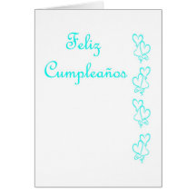 Feliz Cumpleaños Spanish Birthday with love hearts Cards