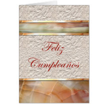 Feliz Cumpleaños Spanish Birthday with marble Greeting Card