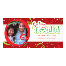 feliz navidad (alegre) customized photo card