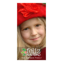 Feliz Navidad: One Large Photo Personalized Photo Card
