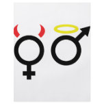 female and male icon flyers