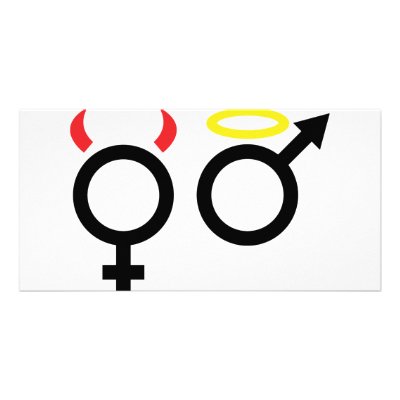 female and male icon photo greeting card by TomaniacLines