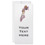 female basketball player dunking a ball full color rack card