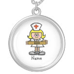Female Blonde Nurse Necklace   Customise With Name