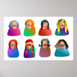 Female Emoticons Print