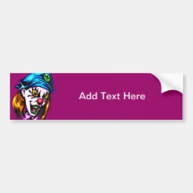 Female Evil Clown Bumper Sticker
