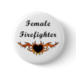 Female Firefighter Tattoo buttons