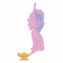 female genie in a bottle cut out