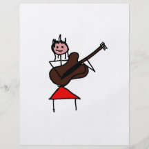 female guitar stick figure brown w pink face red flyer