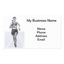 Female Jogger in Good Shape Business Card Templates