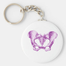 Female Pelvis Purple Keychain