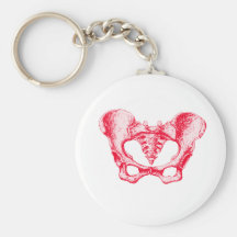Female Pelvis Red Keychain
