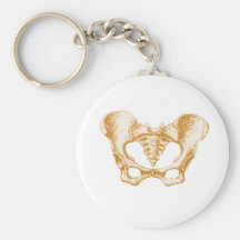 Female Pelvis Sepia Keychains